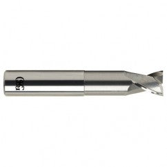 1/4 Dia. x 4 Overall Length 2-Flute .020 C/R Solid Carbide SE End Mill-Round Shank-Center Cutting-Uncoated - Exact Tooling