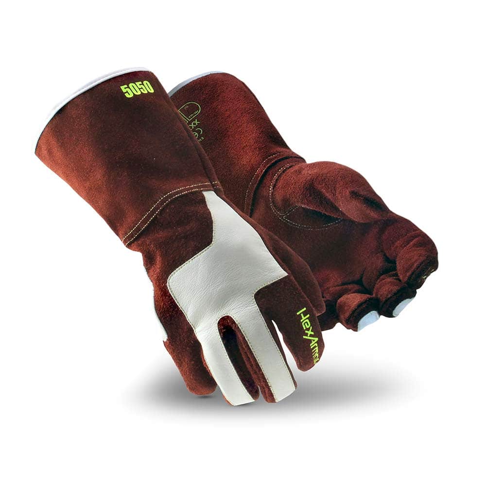 HexArmor - Cut & Puncture Resistant Gloves; Type: Cut & Puncture Resistant ; ANSI/ISEA Puncture Resistance Level: 4 ; ANSI/ISEA Cut Resistance Level: A6 ; ANSI/ISEA Abrasion Resistance Level: 0 ; Coated Area: Uncoated ; Material Type: Leather - Exact Tooling