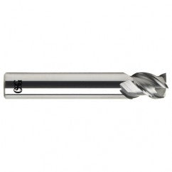 1 Dia. x 4 Overall Length 3-Flute Square End Solid Carbide SE End Mill-Round Shank-Center Cutting-Uncoated - Exact Tooling