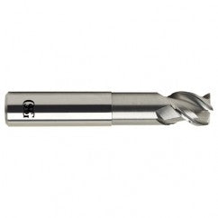 1/2 Dia. x 4 Overall Length 3-Flute .020 C/R Solid Carbide SE End Mill-Round Shank-Center Cutting-Uncoated - Exact Tooling