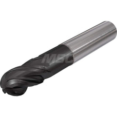 Ball End Mill: 0.625″ Dia, 4 Flute, Solid Carbide 5″ OAL, 5/8″ Shank Dia, 38 ° Helix, TiAlCN Coated, Single End, Series Flash Solid