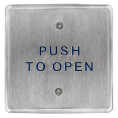 Push Plates; Material: Stainless Steel; Width (Inch): 5; Overall Length (Inch): 4.50; Finish/Coating: Stainless Steel; Shape: Square; Plate Thickness: 0.1250; Touchless: No; Material: Stainless Steel; Overall Length: 4.50; Finish: Stainless Steel; Overall