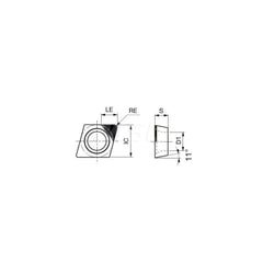 Turning Insert:  1QP-EPGW4.51.81 BX470,  Polycrystalline Cubic Boron Nitride Uncoated Finish,  Neutral,  0.0160″ Corner Radius,  75.0 &deg N/A Diamond,  Series  EPGW