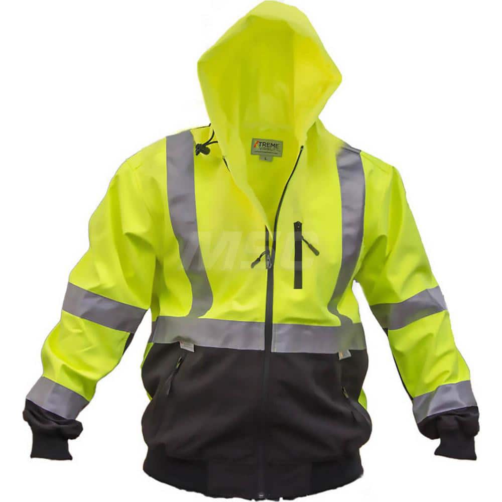 Jackets & Coats; Garment Style: Jacket; Hooded; Size: Large; Material: Polyester; Spandex; Closure Type: Zipper; Flame Retardant: No; Number Of Pockets: 3.000; Flame Resistant: No