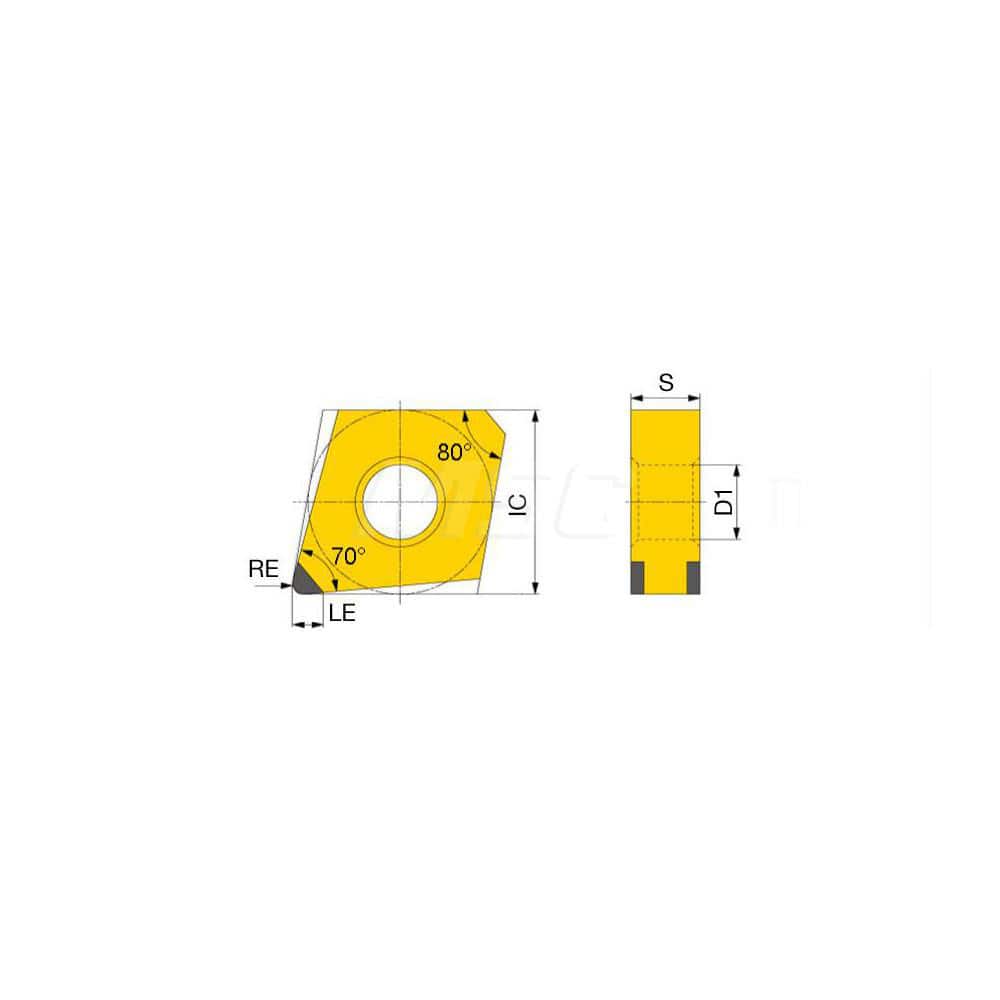 Turning Insert:  2QP-GNGA432 BXA10,  Polycrystalline Cubic Boron Nitride TiAlN & TiCN Finish,  Neutral,  1/2″ Inscribed Circle,  0.0310″ Corner Radius,  70.0 &deg N/A Diamond,  Series  GNGA