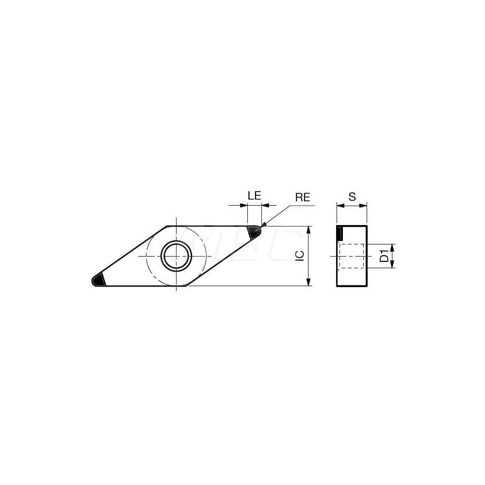 Turning Insert:  2QP-VNGA333-H BXA10,  Polycrystalline Cubic Boron Nitride TiAlN & TiCN Finish,  Neutral,  3/8″ Inscribed Circle,  0.0470″ Corner Radius,  35.0 &deg N/A Diamond,  Series  VNGA