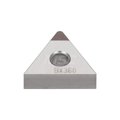 Turning Insert:  TNGA330.5-QBN BX360,  Polycrystalline Cubic Boron Nitride Uncoated Finish,  Neutral,  3/8″ Inscribed Circle,  0.0080″ Corner Radius,  60.0 &deg N/A Triangle,  Series  TNGA