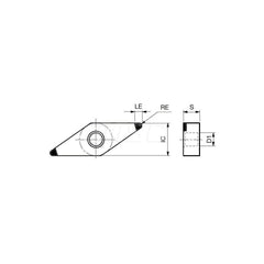 Turning Insert:  2QP-VNGA332 BXM10,  Polycrystalline Cubic Boron Nitride TiCN Finish,  Neutral,  3/8″ Inscribed Circle,  0.0310″ Corner Radius,  35.0 &deg N/A Diamond,  Series  VNGA