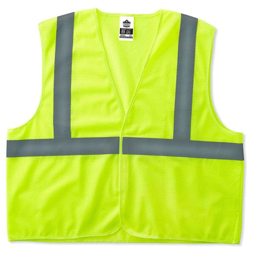 8205HL S/M Econo 2 Hook & Loop Lime Vest - Exact Tooling