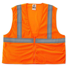 8205Z S/M Econo 2 Zipper Orange Vest - Exact Tooling