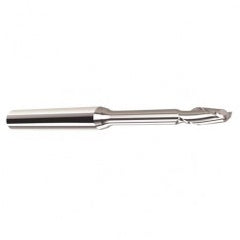2mm Dia. - 2.5mm LOC - 38mm OAL - .15mm C/R  2 FL Carbide End Mill with 25mm Reach - Uncoated - Exact Tooling