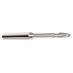 1/8" Dia. - 1/8" LOC - 3" OAL - .015 C/R  2 FL Carbide End Mill with 2.00 Reach - Uncoated - Exact Tooling