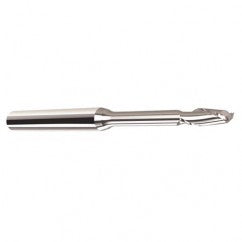 3mm Dia. - 3mm LOC - 57mm OAL - .25mm C/R  2 FL Carbide End Mill with 3mm Reach - Uncoated - Exact Tooling