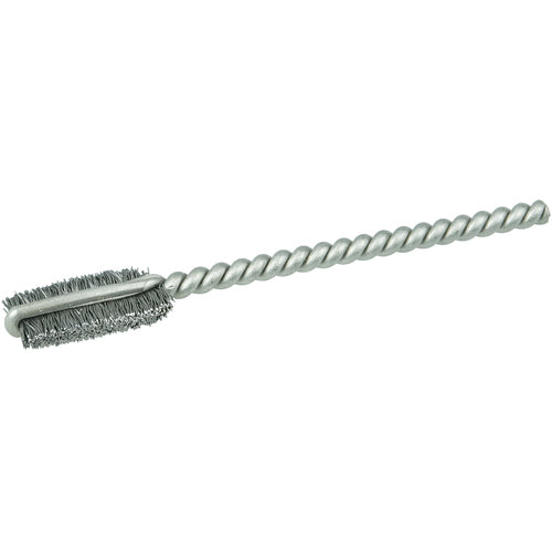 1/4″ Power Tube Brush, .005″ Stainless Steel Wire Fill, 9/16″ Brush Length - Exact Tooling