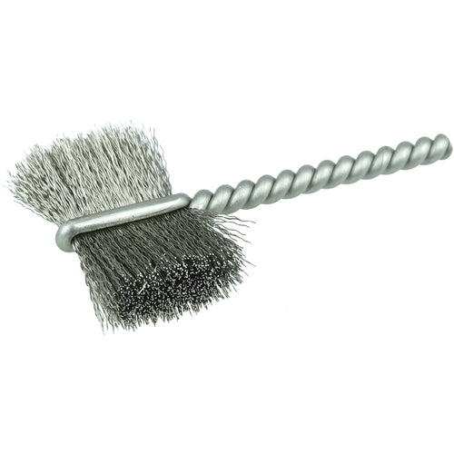 1″ Power Tube Brush, .005″ Stainless Steel Wire Fill, 5/8″ Brush Length - Exact Tooling