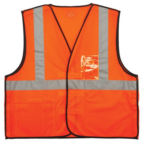 8216BA L/ XL Orange Breakaway Mesh Vest Type R Class 2 W/Id Holder - Exact Tooling