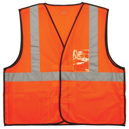8216BA 4/5 XL Orange Breakaway Mesh Vest Type R Class 2 W/Id Holder - Exact Tooling