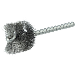 1-1/4″ Power Tube Brush, .008″ Stainless Steel Wire Fill, 1″ Brush Length - Exact Tooling