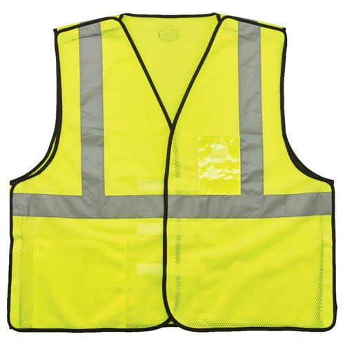 8216BA S/M Lime Breakaway Mesh Vest Type R Class 2 W/Id Holder - Exact Tooling