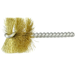 1 1/2″ Power Tube Brush-0.008″ Brass, 1 Brush Length - Non-Sparking Wire Wheel - Exact Tooling