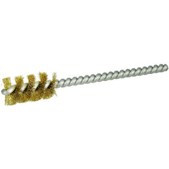 1/2″ Power Tube Brush-0.005″ Brass, 1 Brush Length - Non-Sparking Wire Wheel - Exact Tooling