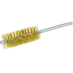 1″ Power Tube Brush-0.006″ Brass, 2-1/2 Brush Length - Non-Sparking Wire Wheel - Exact Tooling