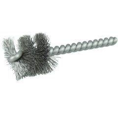 1″ Power Tube Brush, .005″ Stainless Steel Fill, 1″ Brush Length - Exact Tooling