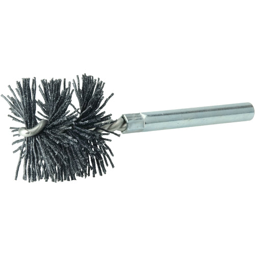 Burr-Rx 1-1/4″ Dia Power Tube Brush, .026/120CG Crimped Fill, 1″ Brush Length, 3-1/2″ Overall Length - Exact Tooling