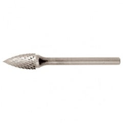 SG-1 Double Cut Solid Carbide Bur-Pointed Tree Shape - Exact Tooling