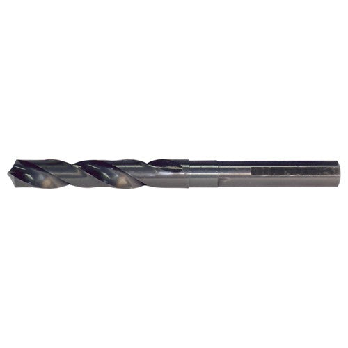 25/32 RHS / RHC HSS 118 Degree Radial Point 1/2 Reduced Shank Silver & Deming Drill - Steam Oxide - Exact Tooling