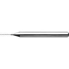 0.24 mm Dia. × 3 mm Shank × 3.8 mm Flute Length × 38 mm OAL, Standard, 118°, Uncoated, 2 Flute, Straight / Cylindrical Solid Carbide Drill - Exact Tooling
