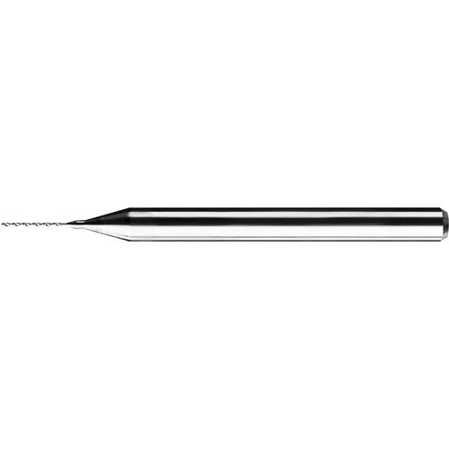 2.28 mm Dia. × 3 mm Shank × 10.2 mm Flute Length × 38 mm OAL, Standard, 130°, AlTiN, 2 Flute, Straight / Cylindrical Solid Carbide Drill - Exact Tooling