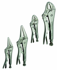 4 Piece - Curved & Straight Jaw Locking Plier Set - Exact Tooling