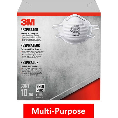 3M Sanding and Fiberglass Respirator N95 Particulate 8200H10-DC - Exact Tooling