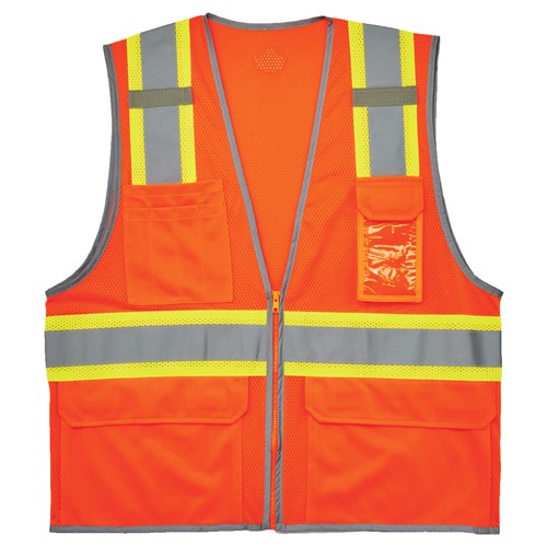8246Z 4/5 XL Orange 2-Tone Mesh Vest Type R Class 2 W/ Reflective - Exact Tooling