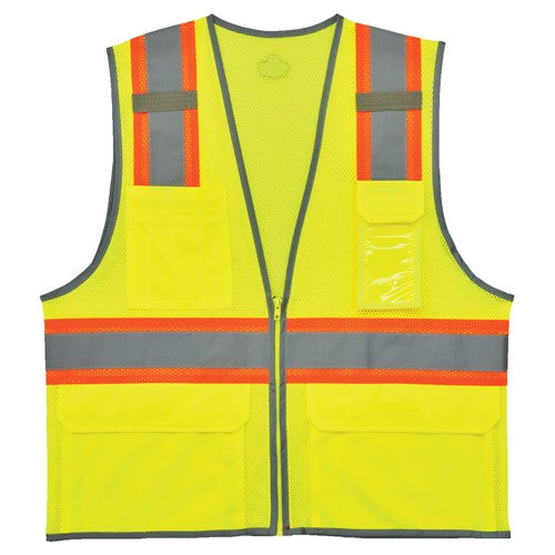 8246Z 2/3 XL Lime 2-Tone Mesh Vest Type R Class 2 W/ Reflective - Exact Tooling
