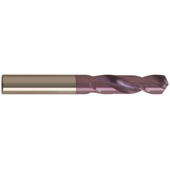 #44 Dia. x #44 Shank × 13 mm Flute Length × 40 mm OAL, 3xD, 118°, nano-FIREX, 2 Flute, External Coolant, Round Solid Carbide Drill - Exact Tooling