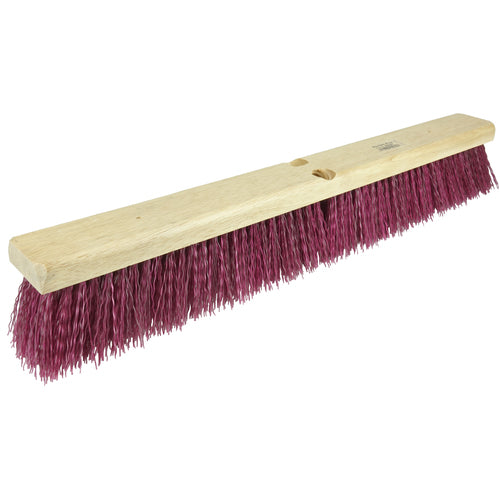 24″ - Red-Brown Heavy Sweeping Broom Without Handle - Exact Tooling