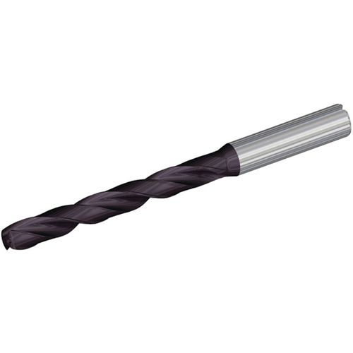 6.5 mm Dia. × 8 mm Shank × 98 mm Flute Length × 139 mm OAL, 132°, TiAlN, Coolant Thru, Round Solid Carbide Drill - Exact Tooling