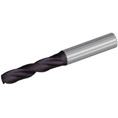 14 mm Dia. × 14 mm Shank × 60 mm Flute Length × 107 mm OAL, 140°, TiAlN, Coolant Thru, Round Solid Carbide Drill - Exact Tooling