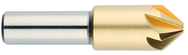 1/2" Size-3/8" Shank-82° HSS-TiN 6 Flute Chatterless Countersink - Exact Tooling