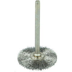 1″ Miniature Wire Wheel, .005″ Stainless Steel Fill, 1/8″ Stem - Exact Tooling