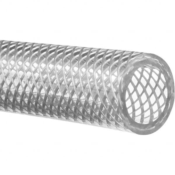 Value Collection - 1/2" ID x 3/4" OD, 10' Long, PVC Reinforced (FDA) Tube - Clear, 300 Max psi, -50 to 150°F - Exact Tooling