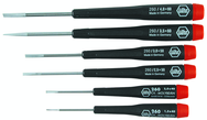 6 Piece - Precision Slotted Screwdriver Set - #26090 - 1.5 - 4.0mm - Exact Tooling