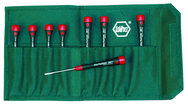 8 Piece - Precision Slotted Screwdriver Set - #26093 - Includes: .8 - 4.0mm PicoFinish - Canvas Pouch - Exact Tooling