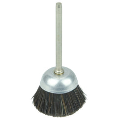 1″ Miniature Cup Brush, Stiff Hair Fill, 1/8″ Stem - Exact Tooling