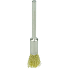 1/4″ Miniature Wire End Brush, .005″ Brass Fill, 1/8″ Stem - Exact Tooling