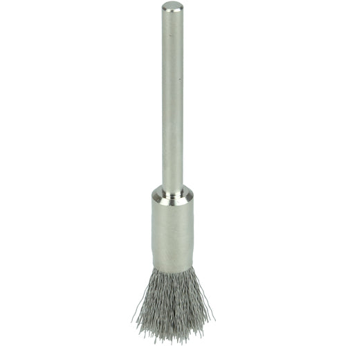 1/4″ Miniature Wire End Brush, .005″ Stainless Steel Fill, 1/8″ Stem - Exact Tooling