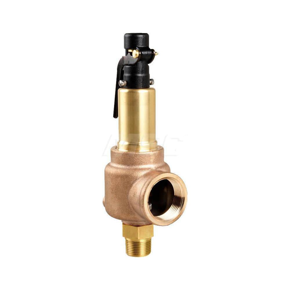 1 Mnpt X 1-1/2 Fnpt Series 740-Ff Asme Section Viii Safety Valve With (F) Orifice, Metal Seat, Open Lever For Air/Gas Service Set 100 Psi