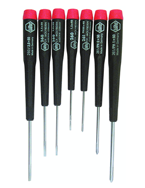 7 Piece - Precision Slotted & Phillips Screwdriver Set - #26190 - Includes: Phillips #00 - 1 Slotted 1.5 - 3mm - Exact Tooling